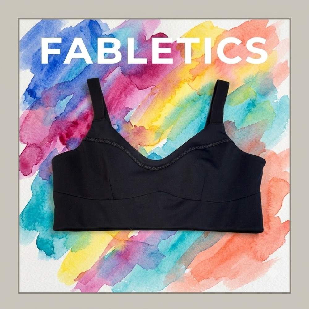 Fabletics Womens Black Adjustable Strap Sports Bra Activewear Yoga Gym M $89.00